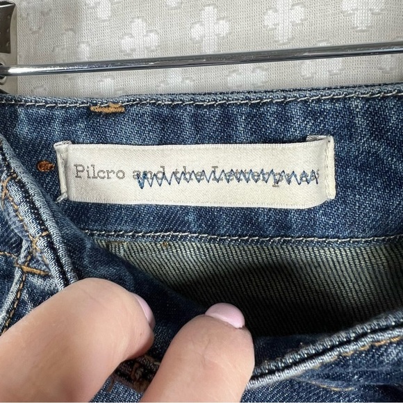 Anthropologie Pilcro Dark Wash High Rise Crop Wide Leg Jeans - Picture 3 of 6